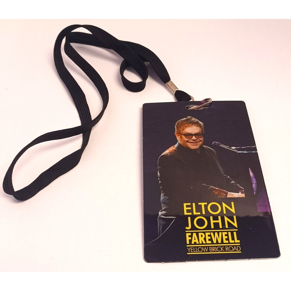 Elton John Farewell Yellow Brick Road Tour VIP Commemorative Badge Pass Lanyard
